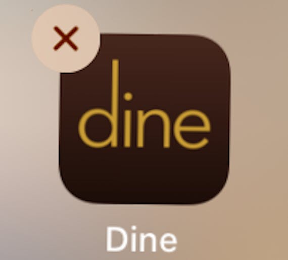 dineアプリの削除